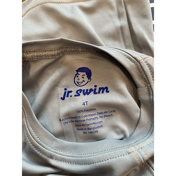 Boys Jr Swim Tee Size 4T ~ Grey/Orange UPF 50+ ✨NEW✨ Water Resistant - Picture 4 of 9